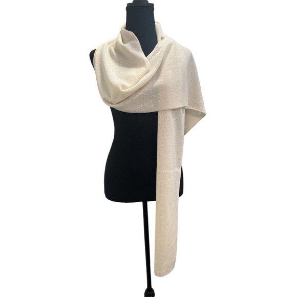 HANNAH ROSE Beige 100% Cashmere Essential Scarf 11" x 76” - Picture 2 of 6